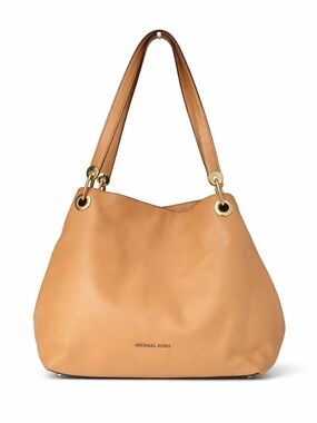 Michael Kors Raven Large Pebbled Leather Shoulder Bag – Brown 3-Compartment Tot